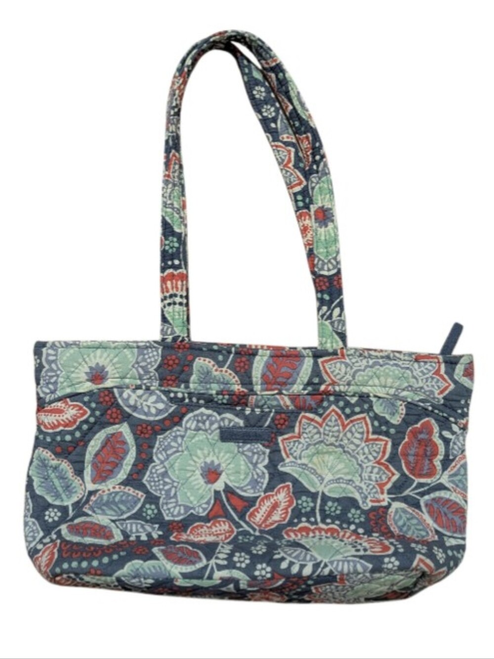 Vera Bradley Quilted Cotton Zip Top Tote Bag Paisley Nomadic Floral - Picture 2 of 11
